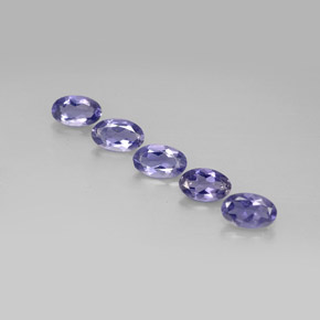 캐럿 천연 바이올렛 블루 아이올라이트 보석, 타원형 컷, 5.2×3.3 mm, VS