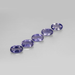 캐럿 천연 바이올렛 블루 아이올라이트 보석, 타원형 컷, 5.1×3.2 mm, VS