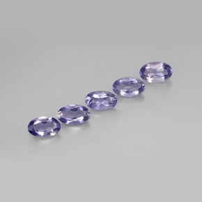 캐럿 천연 바이올렛 블루 아이올라이트 보석, 타원형 컷, 5×3.1 mm, VS
