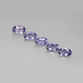캐럿 천연 바이올렛 블루 아이올라이트 보석, 타원형 컷, 5×3.1 mm, VS