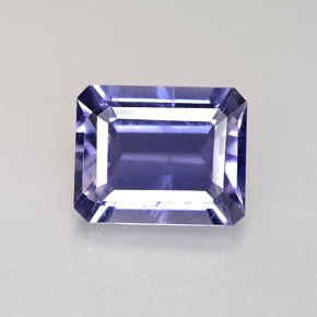 2.71캐럿 천연 바이올렛 블루 아이올라이트, 에메랄드 컷, 10.1×8.1 mm, VS