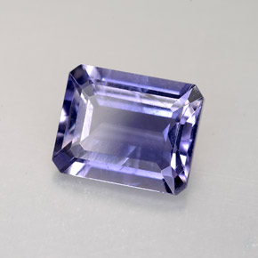2.71캐럿 천연 바이올렛 블루 아이올라이트, 에메랄드 컷, 10.1×8.1 mm, VS