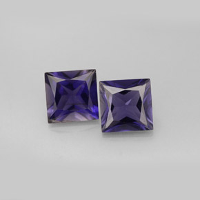 캐럿 천연 바이올렛 블루 아이올라이트 보석, 스퀘어, 6.2×6.1 mm, VS