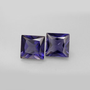 캐럿 천연 바이올렛 블루 아이올라이트 보석, 스퀘어, 6.2×6.1 mm, VS
