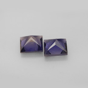 캐럿 천연 바이올렛 블루 아이올라이트 보석, 스퀘어, 6.2×6.1 mm, VS
