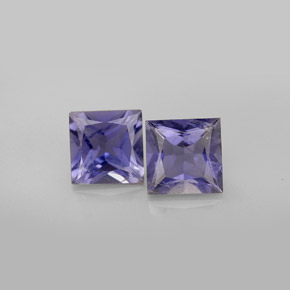 캐럿 천연 바이올렛 블루 아이올라이트 보석, 스퀘어, 7.1×7.1 mm, VS