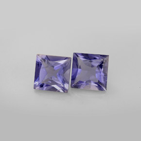 캐럿 천연 바이올렛 블루 아이올라이트 보석, 스퀘어, 7.1×7.1 mm, VS