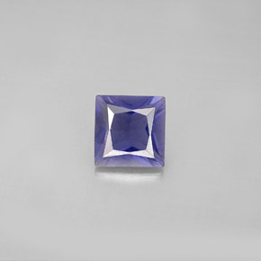 0.89캐럿 천연 바이올렛 블루 아이올라이트, 스퀘어, 6.1×5.9 mm, VS