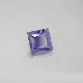 0.89캐럿 천연 바이올렛 블루 아이올라이트, 스퀘어, 6.1×5.9 mm, VS