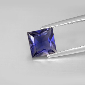 1.20캐럿 천연 바이올렛 블루 아이올라이트, 스퀘어, 6.8×6.7 mm, VS