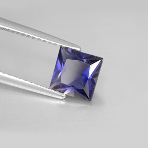 1.20캐럿 천연 바이올렛 블루 아이올라이트, 스퀘어, 6.8×6.7 mm, VS