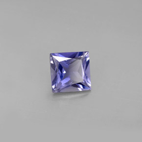 0.94캐럿 천연 바이올렛 블루 아이올라이트, 스퀘어, 6.2×6.1 mm, VS