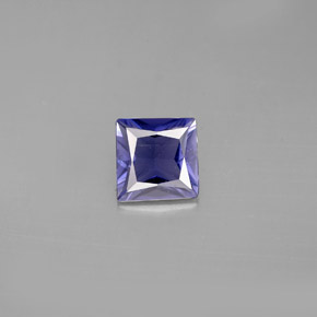 0.70캐럿 천연 바이올렛 블루 아이올라이트, 스퀘어, 6×5.9 mm, VS