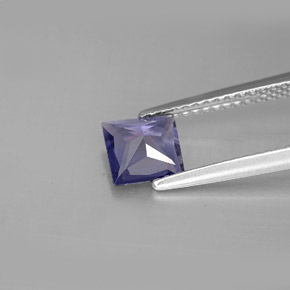 0.70캐럿 천연 바이올렛 블루 아이올라이트, 스퀘어, 6×5.9 mm, VS
