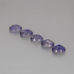 캐럿 천연 바이올렛 블루 아이올라이트 보석, 타원형 컷, 7.3×5.2 mm, VS