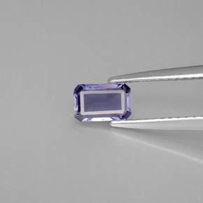 0.39캐럿 천연 바이올렛 블루 아이올라이트, 에메랄드 컷, 6×4 mm, VS