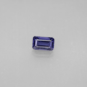 0.33캐럿 천연 바이올렛 블루 아이올라이트, 에메랄드 컷, 5.1×3.2 mm, VS