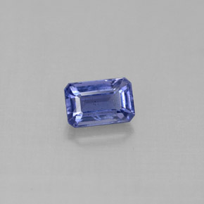0.58캐럿 천연 바이올렛 블루 아이올라이트, 에메랄드 컷, 5.9×3.9 mm, VS-SI