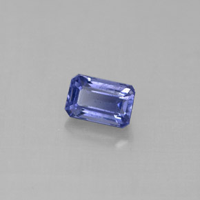 0.58캐럿 천연 바이올렛 블루 아이올라이트, 에메랄드 컷, 5.9×3.9 mm, VS-SI
