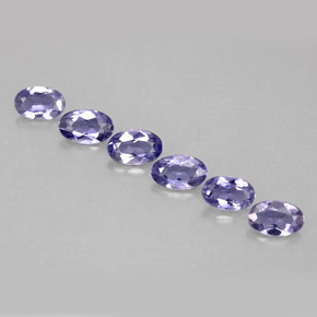 캐럿 천연 바이올렛 블루 아이올라이트 보석, 타원형 컷, 4.8×3 mm, VS