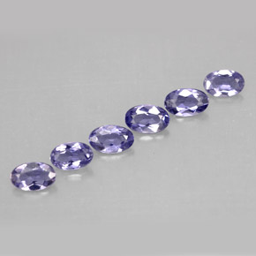 캐럿 천연 바이올렛 블루 아이올라이트 보석, 타원형 컷, 4.8×3 mm, VS