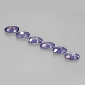 캐럿 천연 바이올렛 블루 아이올라이트 보석, 타원형 컷, 4.8×3 mm, VS
