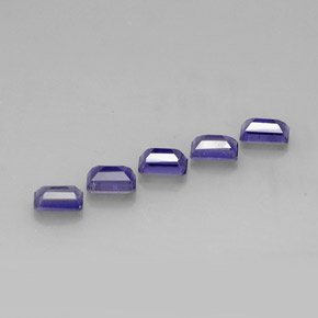 캐럿 천연 바이올렛 블루 아이올라이트 보석, 에메랄드 컷, 5.9×3.9 mm, VVS-VS