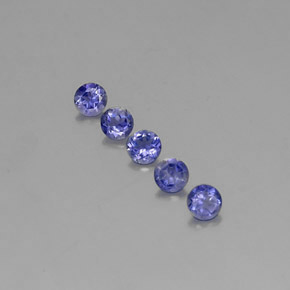 캐럿 천연 바이올렛 블루 아이올라이트 보석, 라운드 컷, 3.84 mm, VVS-VS