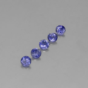 캐럿 천연 바이올렛 블루 아이올라이트 보석, 라운드 컷, 3.84 mm, VVS-VS