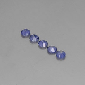 캐럿 천연 바이올렛 블루 아이올라이트 보석, 라운드 컷, 3.84 mm, VVS-VS