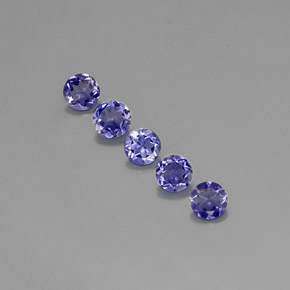 캐럿 천연 바이올렛 아이올라이트 보석, 라운드 컷, 4.23 mm, VVS-VS