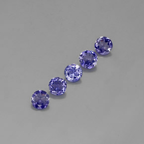 캐럿 천연 바이올렛 아이올라이트 보석, 라운드 컷, 4.23 mm, VVS-VS