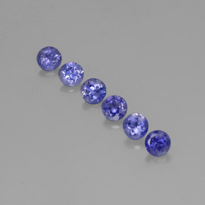 캐럿 천연 바이올렛 블루 아이올라이트 보석, 라운드 컷, 4.08 mm, VVS-VS