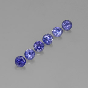 캐럿 천연 바이올렛 블루 아이올라이트 보석, 라운드 컷, 4.08 mm, VVS-VS
