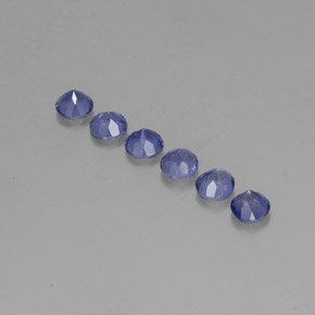 캐럿 천연 바이올렛 블루 아이올라이트 보석, 라운드 컷, 4.08 mm, VVS-VS