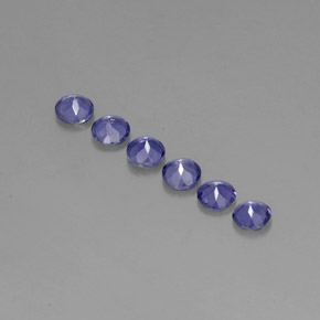 캐럿 천연 바이올렛 블루 아이올라이트 보석, 라운드 컷, 4.07 mm, VVS-VS