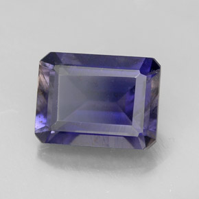 1.53캐럿 천연 바이올렛 블루 아이올라이트, 에메랄드 컷, 8.1×6.1 mm, VS