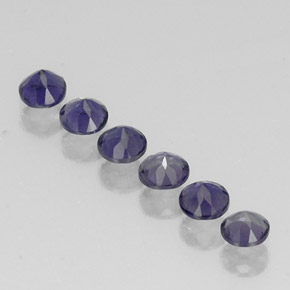 캐럿 천연 바이올렛 블루 아이올라이트 보석, 라운드 컷, 4.02 mm, VVS-VS