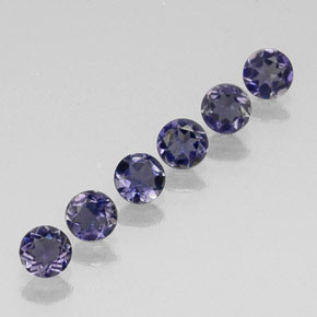 캐럿 천연 바이올렛 블루 아이올라이트 보석, 라운드 컷, 3.98 mm, VVS-VS