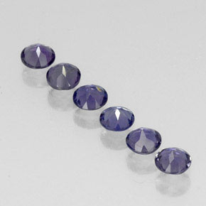 캐럿 천연 바이올렛 블루 아이올라이트 보석, 라운드 컷, 3.98 mm, VVS-VS