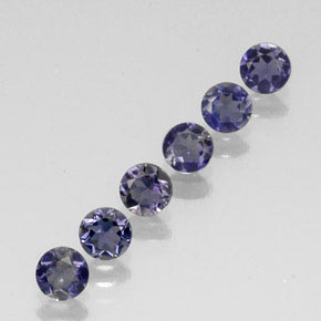 캐럿 천연 바이올렛 블루 아이올라이트 보석, 라운드 컷, 3.98 mm, VVS-VS
