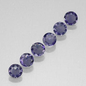 캐럿 천연 바이올렛 블루 아이올라이트 보석, 라운드 컷, 3.97 mm, VVS-VS