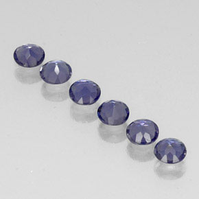 캐럿 천연 바이올렛 블루 아이올라이트 보석, 라운드 컷, 3.97 mm, VVS-VS