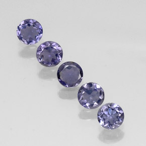 캐럿 천연 바이올렛 블루 아이올라이트 보석, 라운드 컷, 4.00 mm, VVS-VS