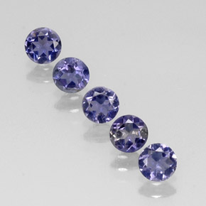 캐럿 천연 바이올렛 블루 아이올라이트 보석, 라운드 컷, 3.99 mm, VVS-VS