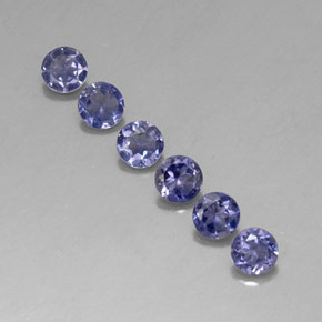 캐럿 천연 바이올렛 블루 아이올라이트 보석, 라운드 컷, 4.07 mm, VVS-VS