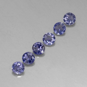 캐럿 천연 바이올렛 블루 아이올라이트 보석, 라운드 컷, 4.07 mm, VVS-VS