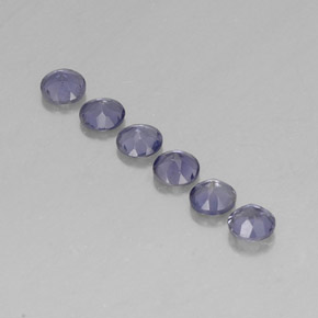 캐럿 천연 바이올렛 블루 아이올라이트 보석, 라운드 컷, 4.07 mm, VVS-VS