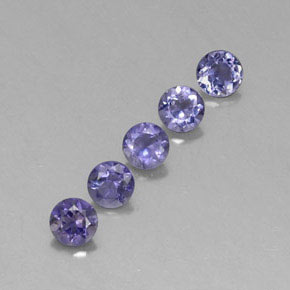캐럿 천연 바이올렛 블루 아이올라이트 보석, 라운드 컷, 4.05 mm, VVS-VS