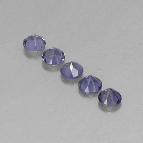 캐럿 천연 바이올렛 블루 아이올라이트 보석, 라운드 컷, 4.05 mm, VVS-VS